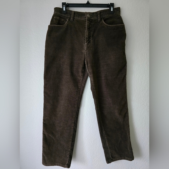 Faded Glory Stretch Straight Leg Brown Corduroy Pants - Picture 1 of 6